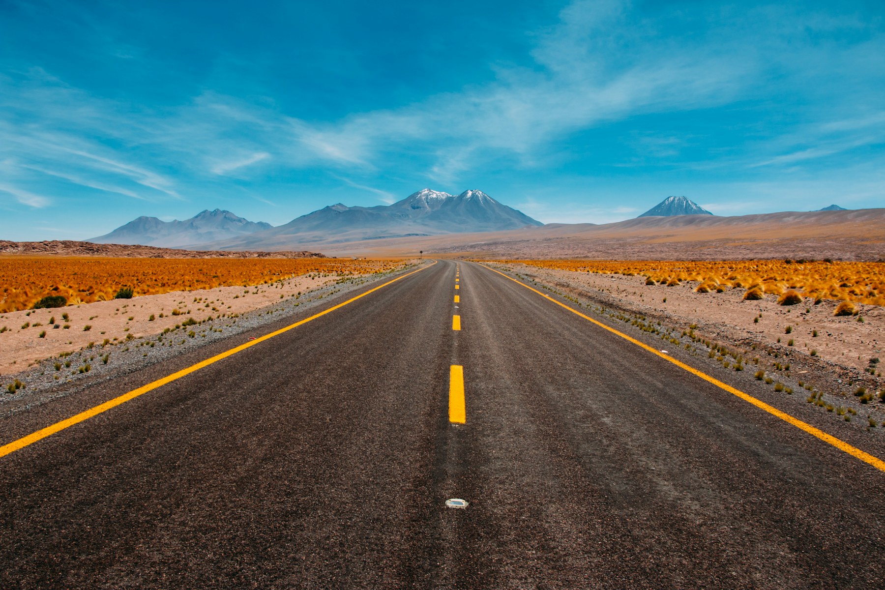 Open highway leading toward mountains